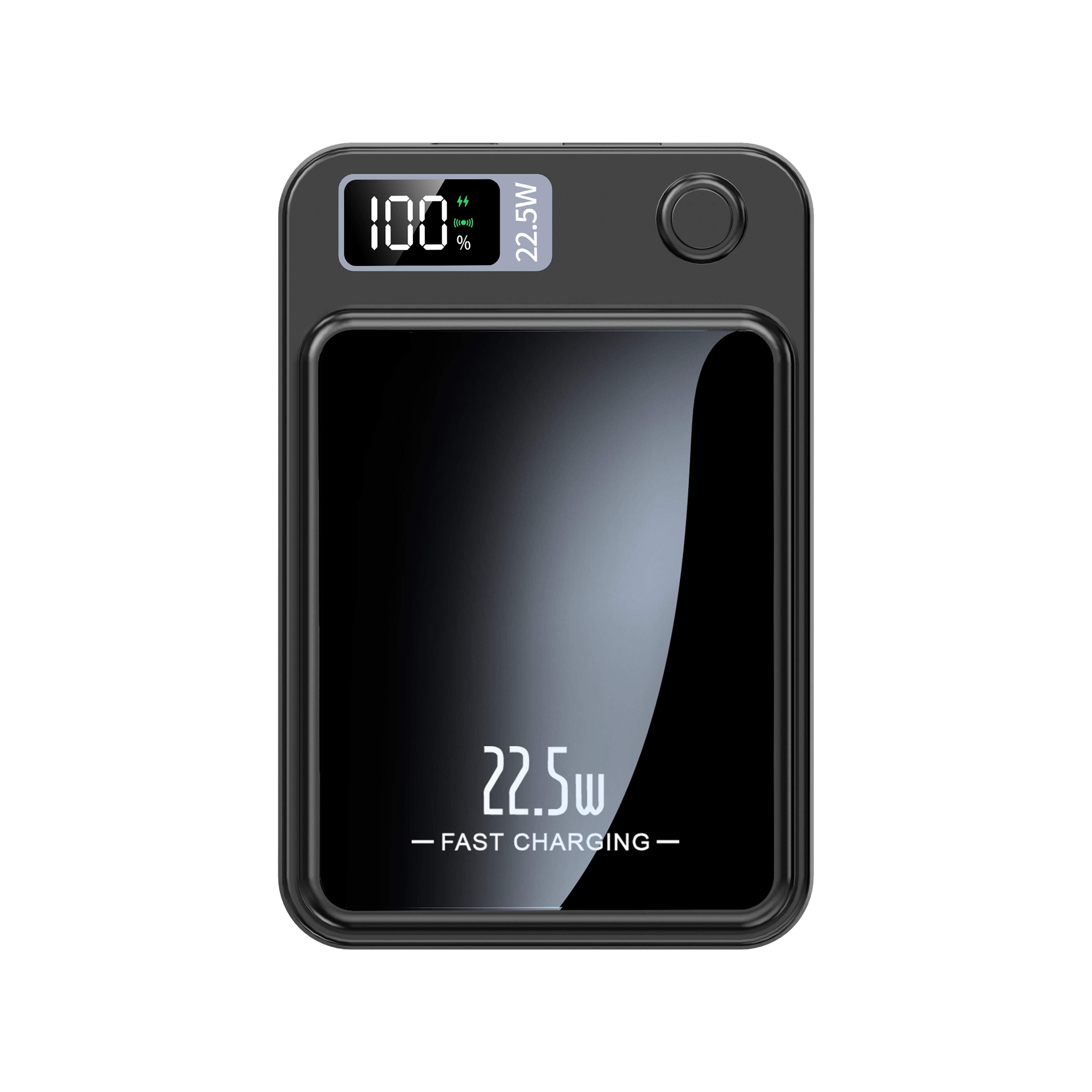 Phixi Force PW10 10000mAh 22.5W MagSafe Powerbank  - Kablosuz Mini Şarj Cihazı - 1 USB 1 PD Port - Dijital Ekran - Taşınabilir Şarj Cihazı