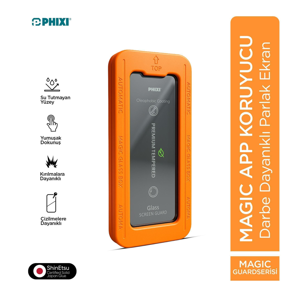 Phixi iPhone 17 Pro Max MagicApp Aparatlı Ekran Koruyucu Cam – Maksimum Şeffaflık ve Üstün Koruma