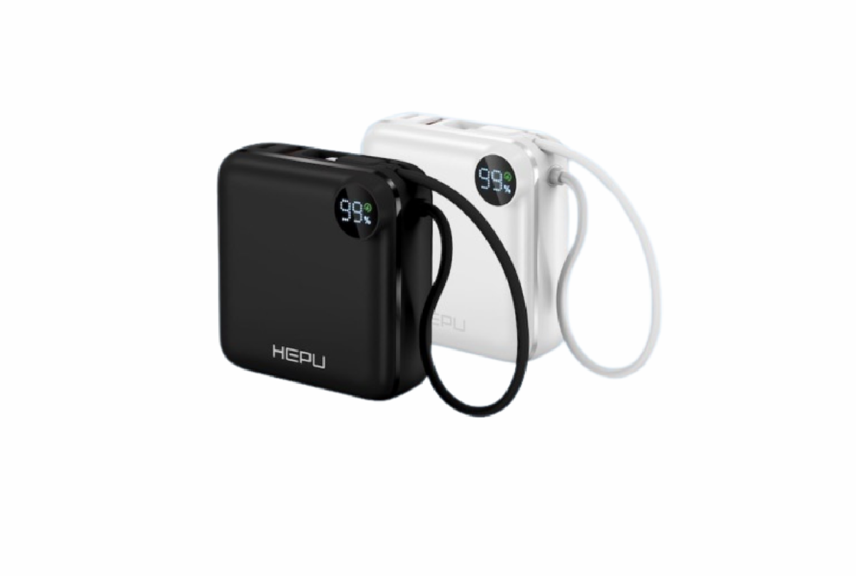 HEPU HP-A17 10.000 mAh 22.5W Hızlı Şarjlı Powerbank – Kendinden Type-C Kablolu + LED Ekranlı