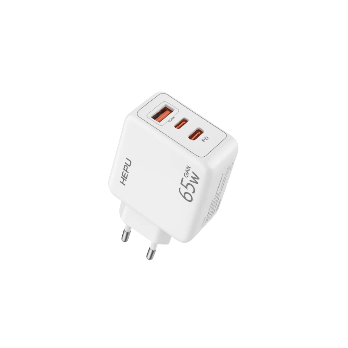 HEPU HP-C37 65W USB-C GaN Güç Adaptörü – Kompakt Tasarım, Akıllı Dağıtım (Type-C Kablo Dahildir)