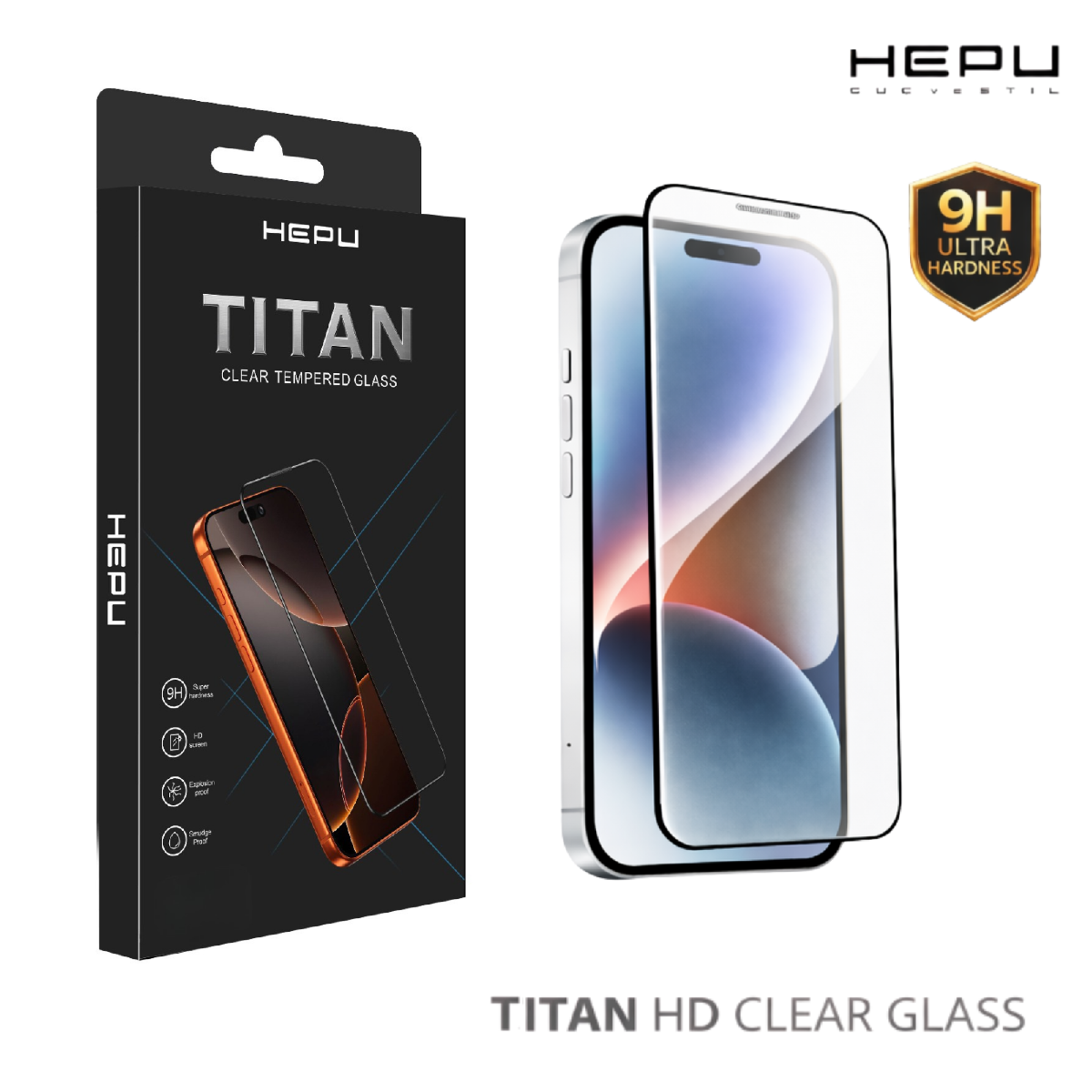 HEPU TITAN HD Clear Cam Ekran Koruyucu – iPhone 16 Pro Max Uyumlu